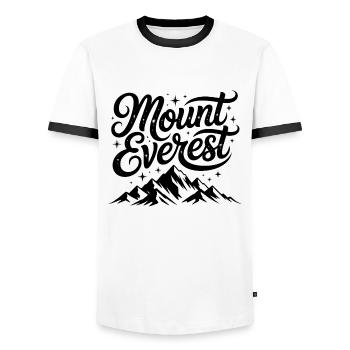 Mount Everest - Souvenir Design - Men's Ringer Shirt - white/black - Front - AI Model Female 172 light (172cm) & AI Model Male 178 dark (178cm)