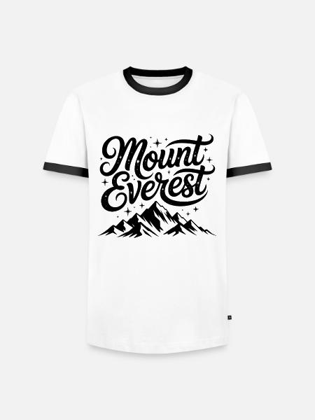 Mount Everest - Souvenir-Design - Männer Kontrast-T-Shirt - Weiß/Schwarz