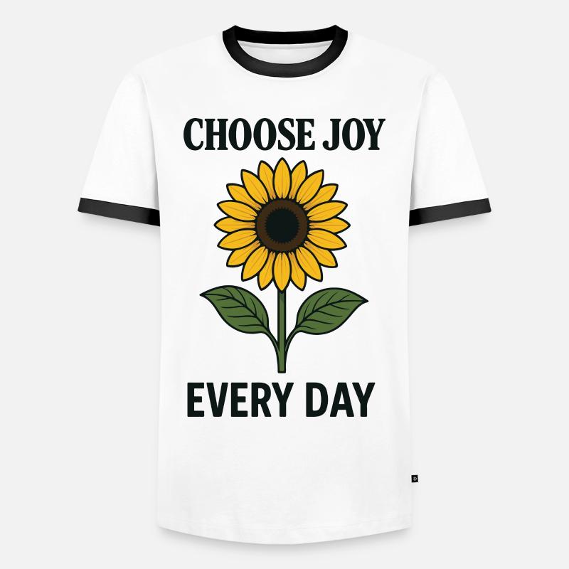 Choose Joy Every Day Mindfulness Affirmation - Men's Ringer Shirt - white/black