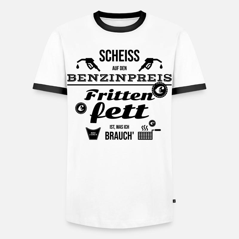 Scheiß Benzinpreis - Ich brauche Frittenfett - Men's Ringer Shirt - white/black
