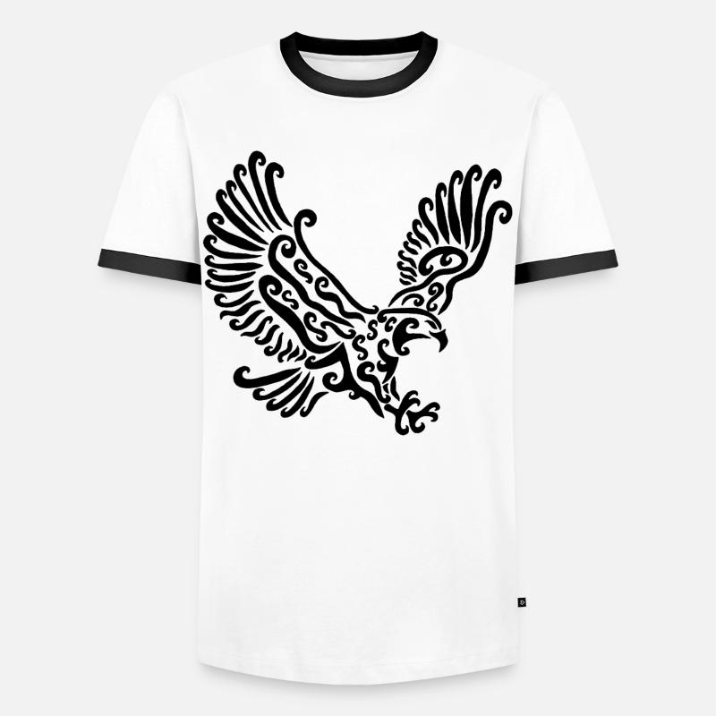 Black Eagle - Men's Ringer Shirt - white/black