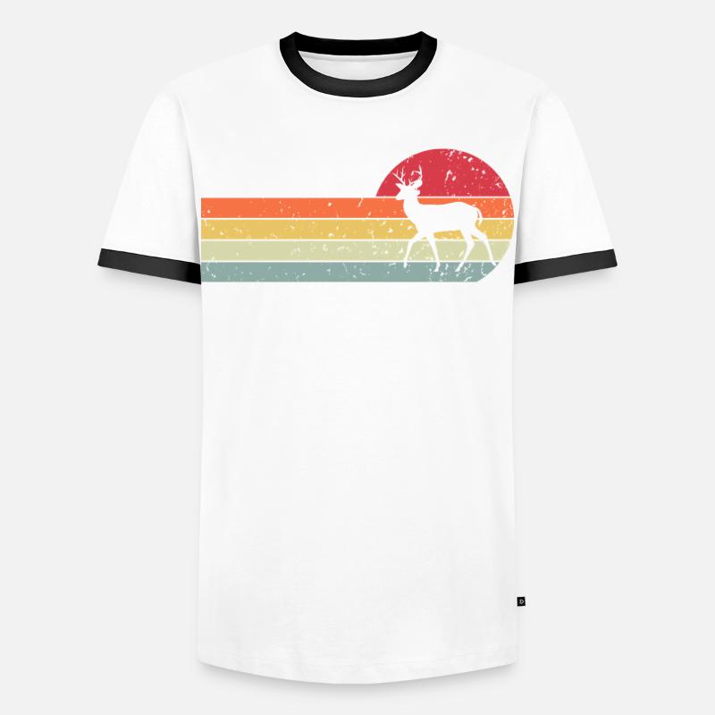 roe deer - Men's Ringer Shirt - white/black