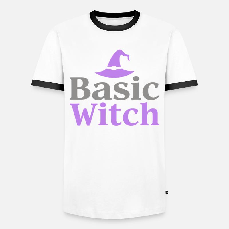 Basic Witch Halloween Saying Quote - Men's Ringer Shirt - white/black