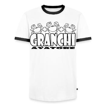 Crabs - Men's Ringer Shirt - white/black - Front - AI Model Female 172 light (172cm) & AI Model Male 178 dark (178cm)