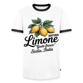 Zitrone - Limone sicilia italia - Männer Kontrast-T-Shirt - Weiß/Schwarz - Vorne - AI Model Female 172 light (172cm) & AI Model Male 178 dark (178cm)