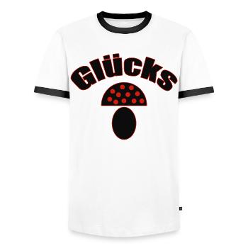 Lucky Guy - Modern Talisman & Lucky - Men's Ringer Shirt - white/black - Front - AI Model Female 172 light (172cm) & AI Model Male 178 dark (178cm)