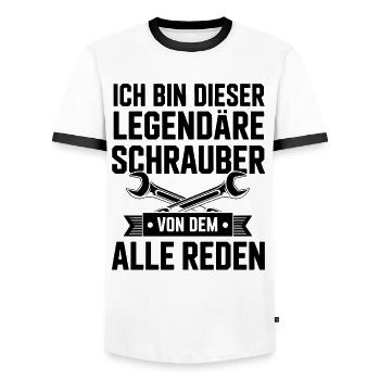 Legendary Screwdrivers - Men's Ringer Shirt - white/black - Front - AI Model Female 172 light (172cm) & AI Model Male 178 dark (178cm)