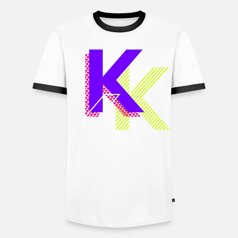 k - Graffiti Design - Männer Kontrast-T-Shirt - Weiß/Schwarz