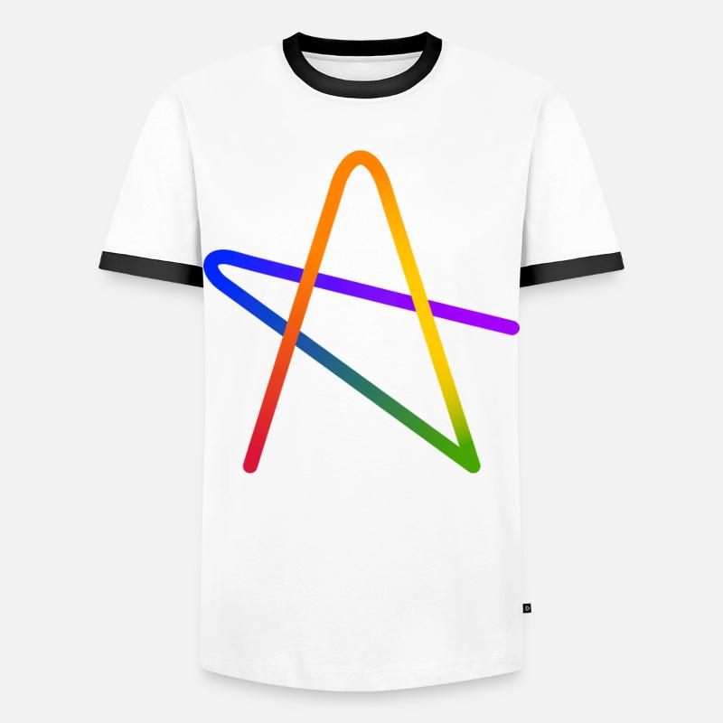 Rainbow A Star Gift - Men's Ringer Shirt - white/black