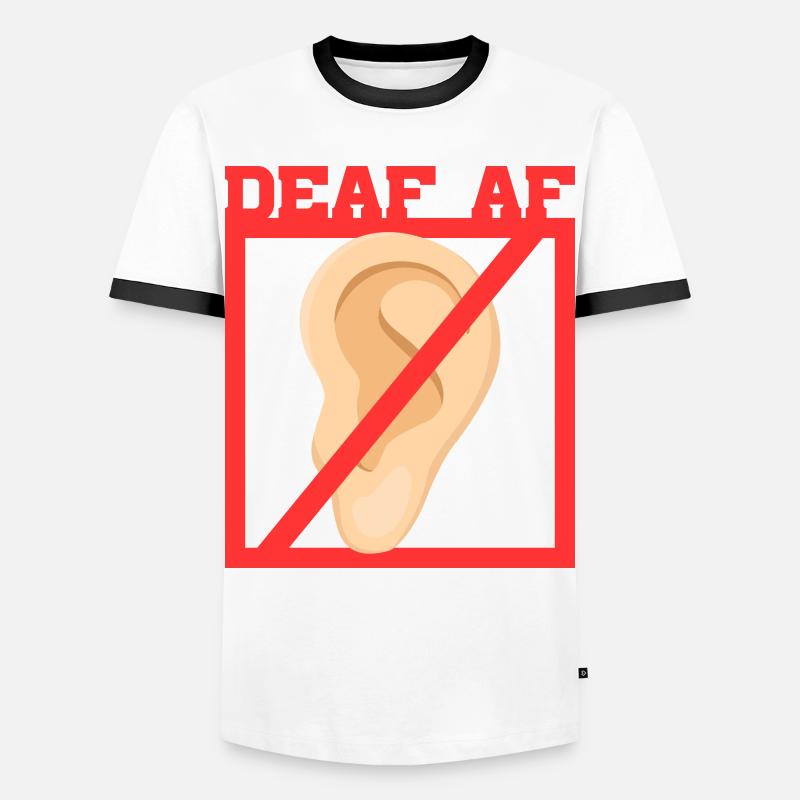Deaf Deaf Hearing Impairment - Men's Ringer Shirt - white/black