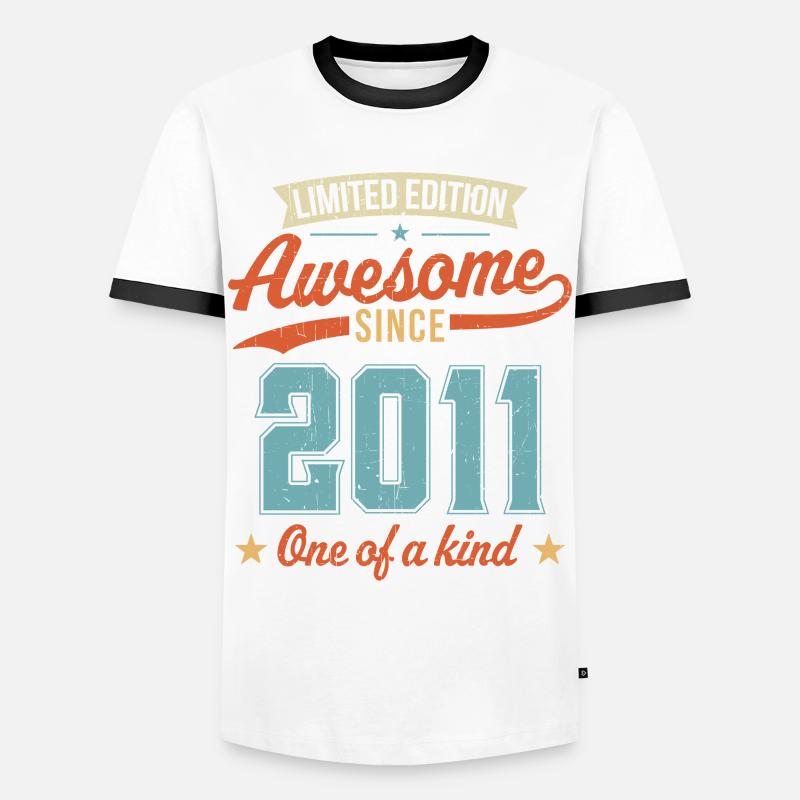 Awesome Since 2011 - Men's Ringer Shirt - white/black