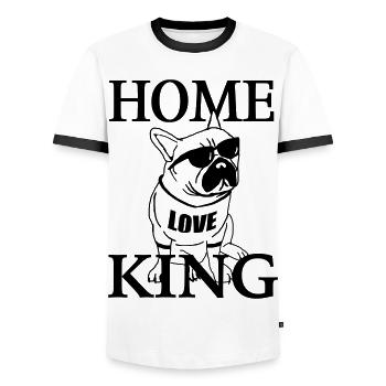 Dog Mom | Cute Dog Lover Statement Design - Men's Ringer Shirt - white/black - Front - AI Model Female 172 light (172cm) & AI Model Male 178 dark (178cm)