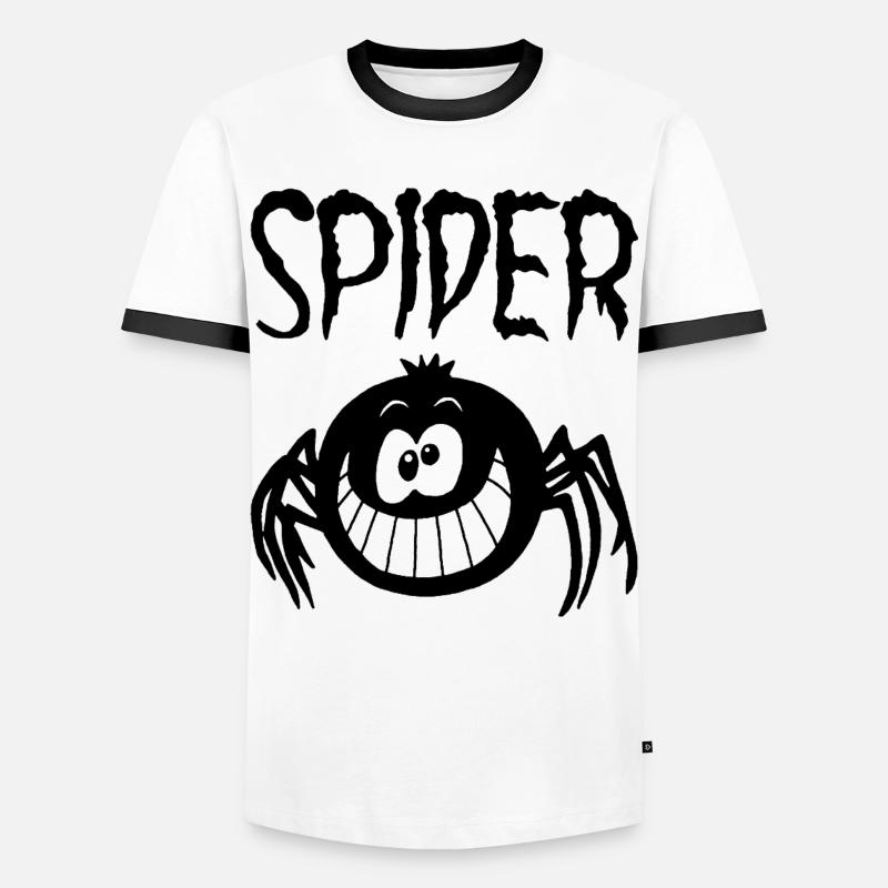 Fun White Spider - Men's Ringer Shirt - white/black