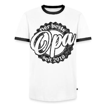 Der Beste Opa seit 2010 - Männer Kontrast-T-Shirt - Weiß/Schwarz - Vorne - AI Model Female 172 light (172cm) & AI Model Male 178 dark (178cm)