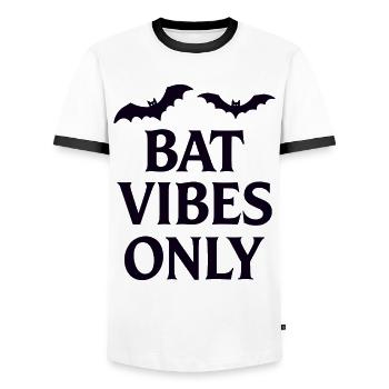 Bat vibes for horror fans - Men's Ringer Shirt - white/black - Front - AI Model Female 172 light (172cm) & AI Model Male 178 dark (178cm)