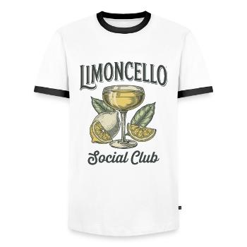 Limoncello Club Vintage - Männer Kontrast-T-Shirt - Weiß/Schwarz - Vorne - AI Model Female 172 light (172cm) & AI Model Male 178 dark (178cm)