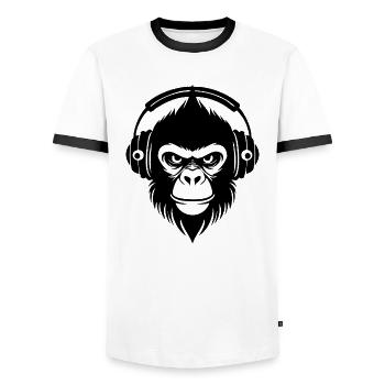 Cool Monkey Head Punk Street Sound Chemise - T-shirt contrasté Homme - blanc/noir - Devant - AI Model Female 172 light (172cm) & AI Model Male 178 dark (178cm)