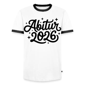 Abitur 2026 Abi Abiturient Abiturientin - Männer Kontrast-T-Shirt - Weiß/Schwarz - Vorne - AI Model Female 172 light (172cm) & AI Model Male 178 dark (178cm)