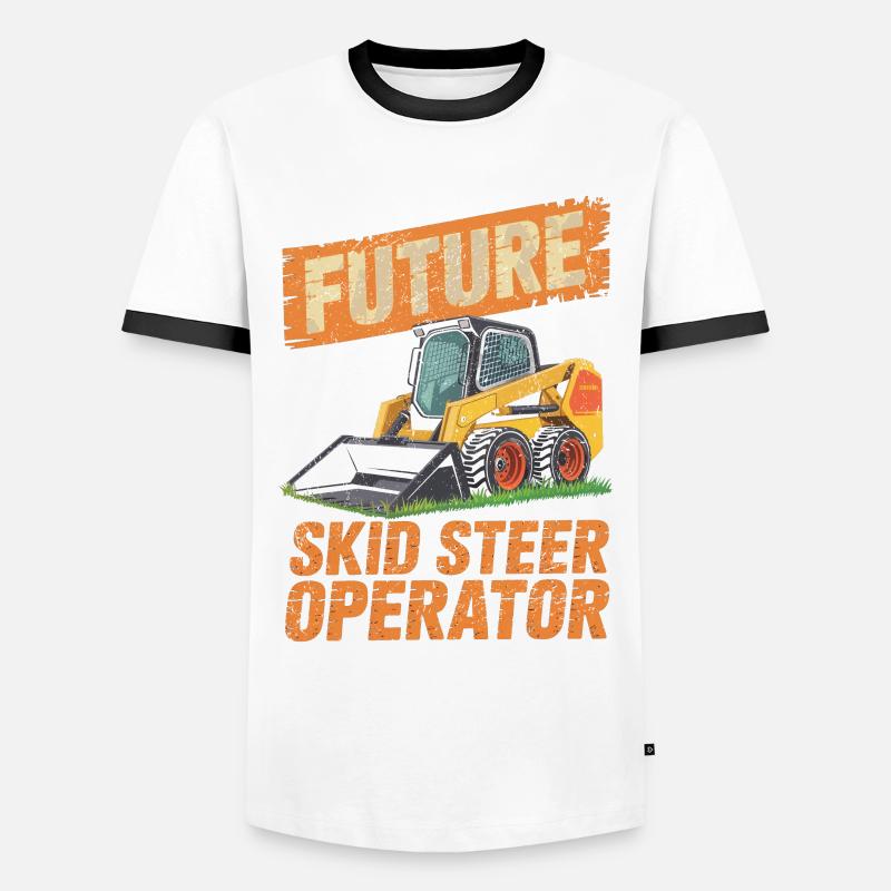 Kompaktlader Skid Steer Operator - Männer Kontrast-T-Shirt - Weiß/Schwarz