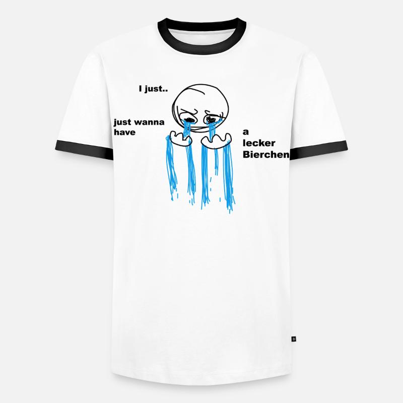 Lecker Bierchen  - Männer Kontrast-T-Shirt - Weiß/Schwarz