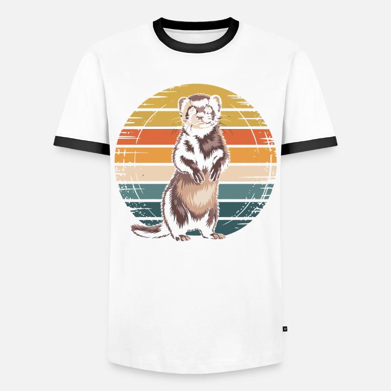 Frettchen - Männer Kontrast-T-Shirt - Weiß/Schwarz