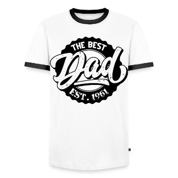 The Best Dad EST 1961 - Men's Ringer Shirt - white/black - Front - AI Model Female 172 light (172cm) & AI Model Male 178 dark (178cm)