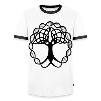 Seltsamer schwarzer Baum - Männer Kontrast-T-Shirt - Weiß/Schwarz - Vorne - AI Model Female 172 light (172cm) & AI Model Male 178 dark (178cm)
