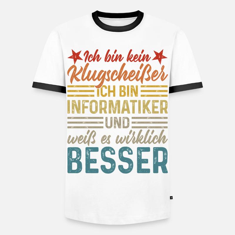 Computer scientist - not a smartass - Men's Ringer Shirt - white/black