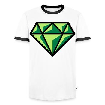 Diamant (pierre précieuse symbole brillant / POS Gre 3C) - T-shirt contrasté Homme - blanc/noir - Devant - AI Model Female 172 light (172cm) & AI Model Male 178 dark (178cm)