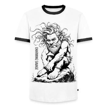 Charmanter Savage #2 Schwarzes Design - Männer Kontrast-T-Shirt - Weiß/Schwarz - Vorne - AI Model Female 172 light (172cm) & AI Model Male 178 dark (178cm)