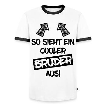 Cooler Bruder Lustiger Spruch Geschenk - Männer Kontrast-T-Shirt - Weiß/Schwarz - Vorne - AI Model Female 172 light (172cm) & AI Model Male 178 dark (178cm)