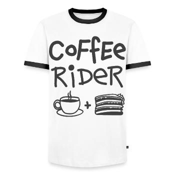 Coffee Rider Coffee Ride Radsport Kaffee Rennrad - Männer Kontrast-T-Shirt - Weiß/Schwarz - Vorne - AI Model Female 172 light (172cm) & AI Model Male 178 dark (178cm)