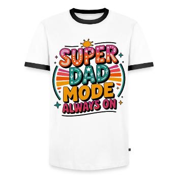 Super Dad Mode Always On - Men's Ringer Shirt - white/black - Front - AI Model Female 172 light (172cm) & AI Model Male 178 dark (178cm)