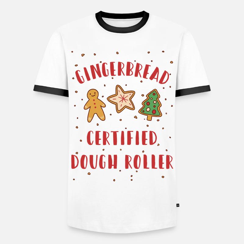 Gingerbread - Certified Dough Roller - Weihnachten - Männer Kontrast-T-Shirt - Weiß/Schwarz