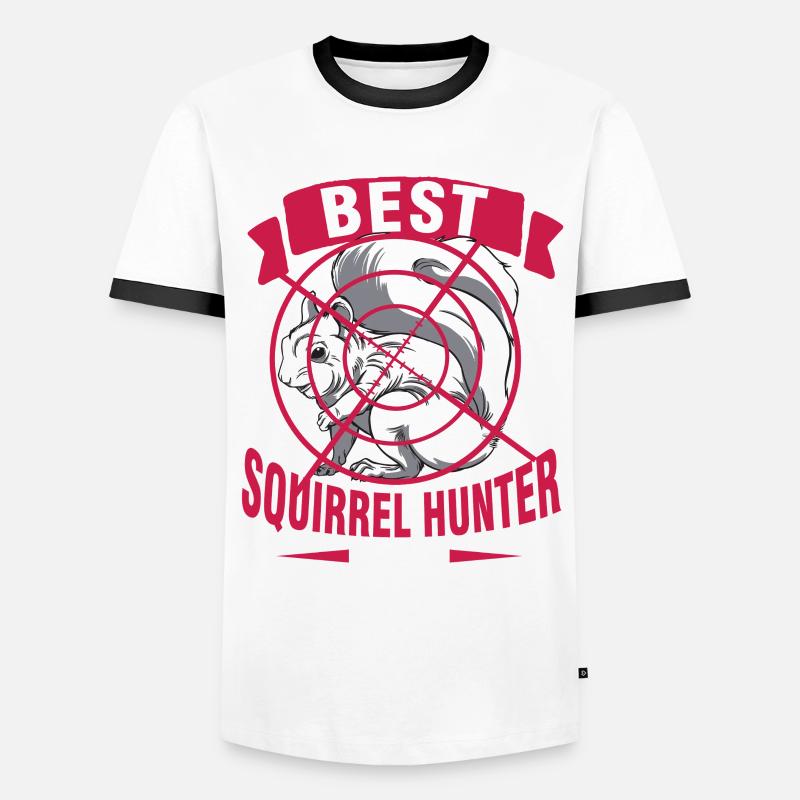 Squirrel Hunter Tree Rat - Men's Ringer Shirt - white/black