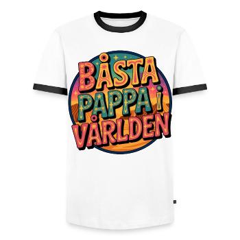 Beste Papa-Welt - Männer Kontrast-T-Shirt - Weiß/Schwarz - Vorne - AI Model Female 172 light (172cm) & AI Model Male 178 dark (178cm)
