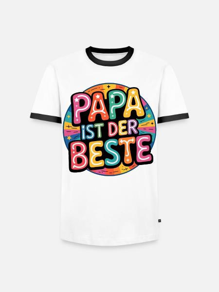 DAD IS THE BEST - Men's Ringer Shirt - white/black