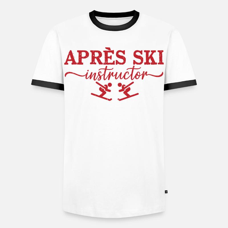 Après Ski Instructor Skilehrer - Men's Ringer Shirt - white/black