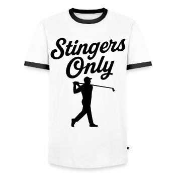 Stingers Only Golf Humor für Golfer - Männer Kontrast-T-Shirt - Weiß/Schwarz - Vorne - AI Model Female 172 light (172cm) & AI Model Male 178 dark (178cm)