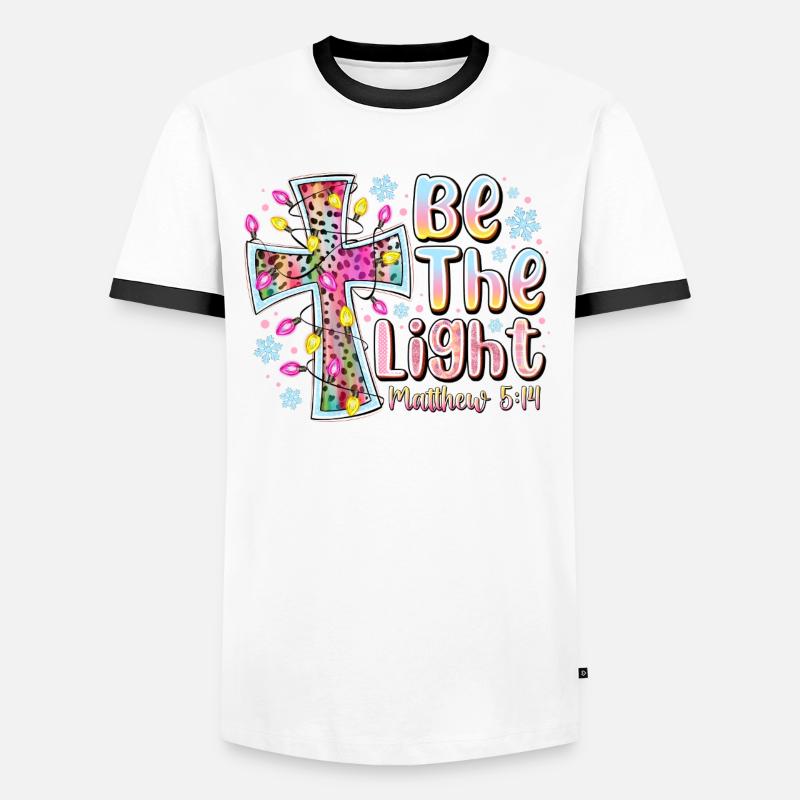 Sei das Lichtkreuz-Prisma - Männer Kontrast-T-Shirt - Weiß/Schwarz