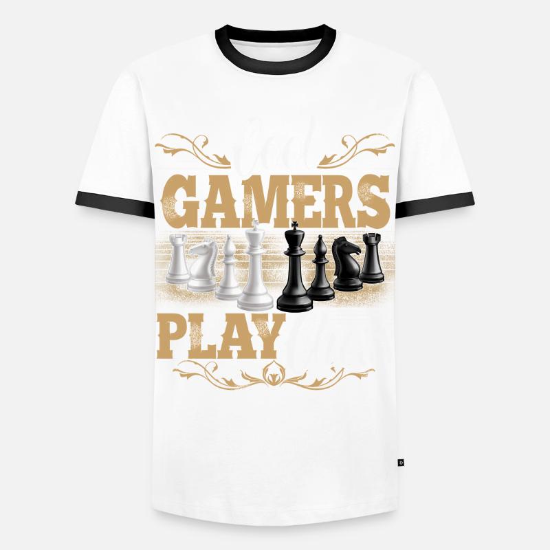 Chess - Men's Ringer Shirt - white/black