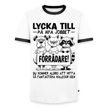 Jobwechsel Neuer Job Auf Wiedersehen Geschenk Verräter - Männer Kontrast-T-Shirt - Weiß/Schwarz - Vorne - AI Model Female 172 light (172cm) & AI Model Male 178 dark (178cm)