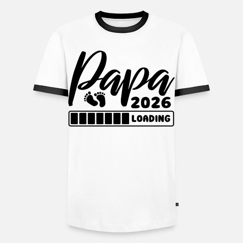 Dad 2026 loading - Pregnancy - Gift - Men's Ringer Shirt - white/black