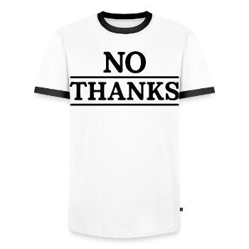 Non merci - T-shirt contrasté Homme - blanc/noir - Devant - AI Model Female 172 light (172cm) & AI Model Male 178 dark (178cm)