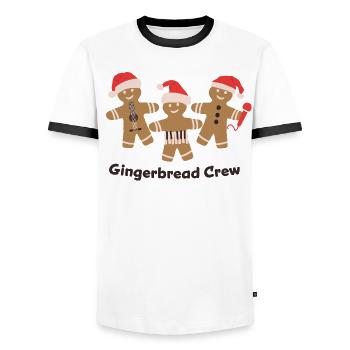 Gingerbread Crew Musician Music - Men's Ringer Shirt - white/black - Front - AI Model Female 172 light (172cm) & AI Model Male 178 dark (178cm)