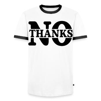 No Thanks - Männer Kontrast-T-Shirt - Weiß/Schwarz - Vorne - AI Model Female 172 light (172cm) & AI Model Male 178 dark (178cm)