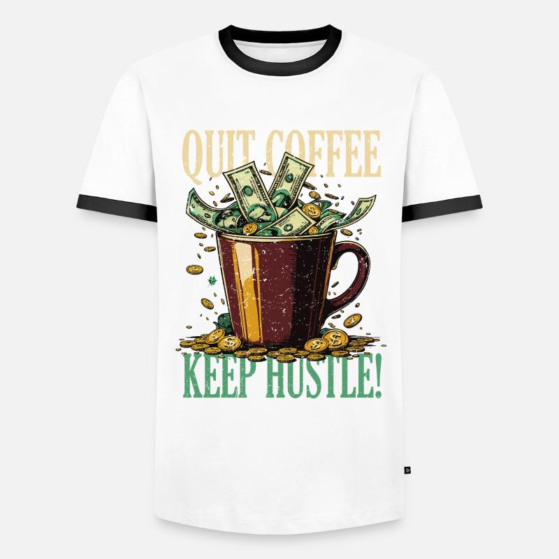 Coffee withdrawal decaffeinated ex-coffee drinker - Men's Ringer Shirt - white/black