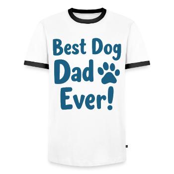 Best Dog Dad Ever Bester Hunde Papa - Men's Ringer Shirt - white/black - Front - AI Model Female 172 light (172cm) & AI Model Male 178 dark (178cm)