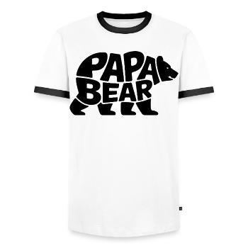 Papa Bear - Men's Ringer Shirt - white/black - Front - AI Model Female 172 light (172cm) & AI Model Male 178 dark (178cm)