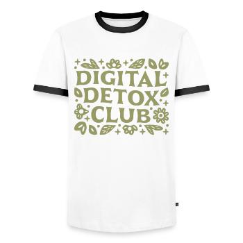 Digital Detox Club Wellness Achtsamkeit Ästhetik - Männer Kontrast-T-Shirt - Weiß/Schwarz - Vorne - AI Model Female 172 light (172cm) & AI Model Male 178 dark (178cm)